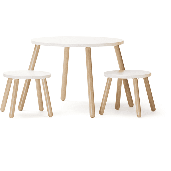 Kids Concept® tafel en twee krukjes, wit