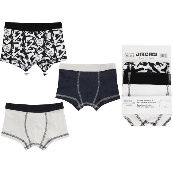 JACKY Boxershorts 3er Pack BOYS offwhite/schwarz