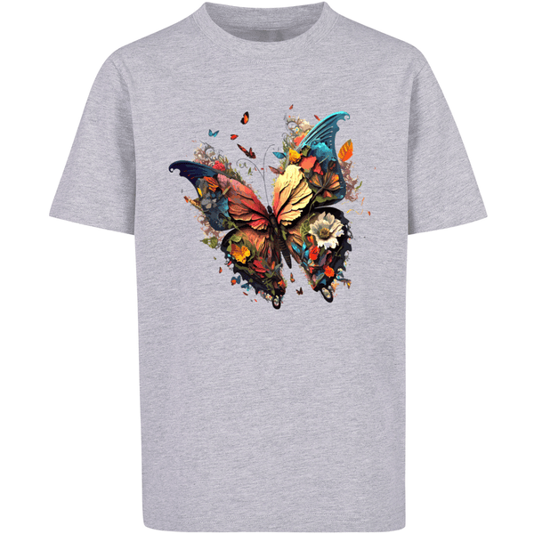 Schmetterling T-Shirt Bunt F4NT4STIC grey heather