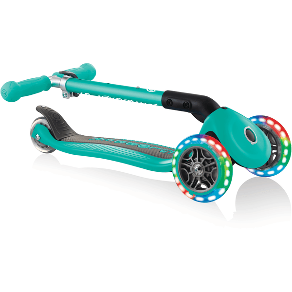 GLOBBER Trottinette enfant 3 roues évolutive pliable MASTER LIGHTS roue  lumineuse turquoise