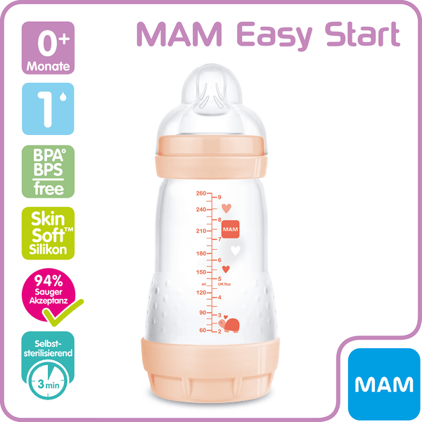 MAM- Biberon Easy-Start Anti-colique 260 mL - Mon ptit Hêtre