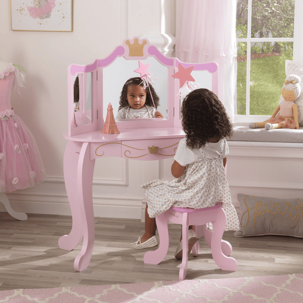 Coiffeuse de princesse en bois pour fille, jouet de simulation, cadeau  d'anniversaire pour enfant de 3, 4, 5 et 6 ans - AliExpress