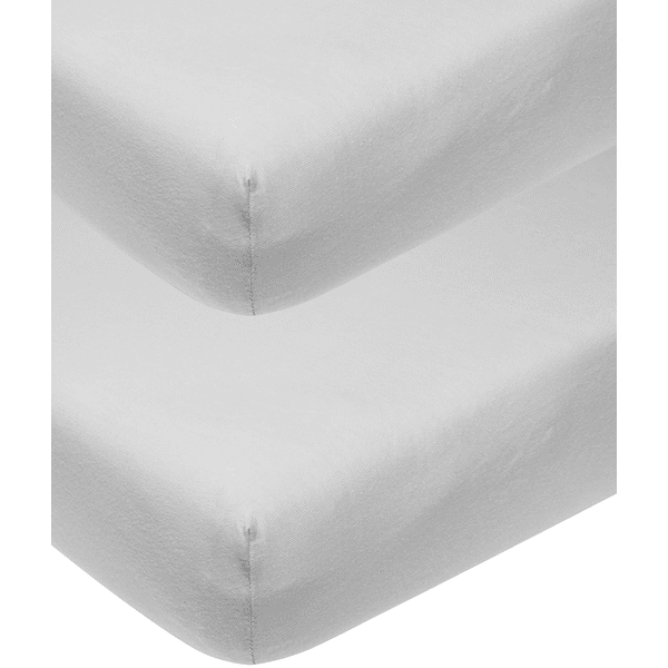 Meyco Jersey Dra-på-lakan 2-pack 60 x 120 cm ljusgrå