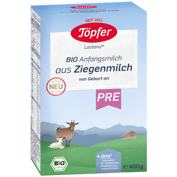 Töpfer Anfangsmilch Pre Bio aus Ziegenmilch 400g von Geburt an