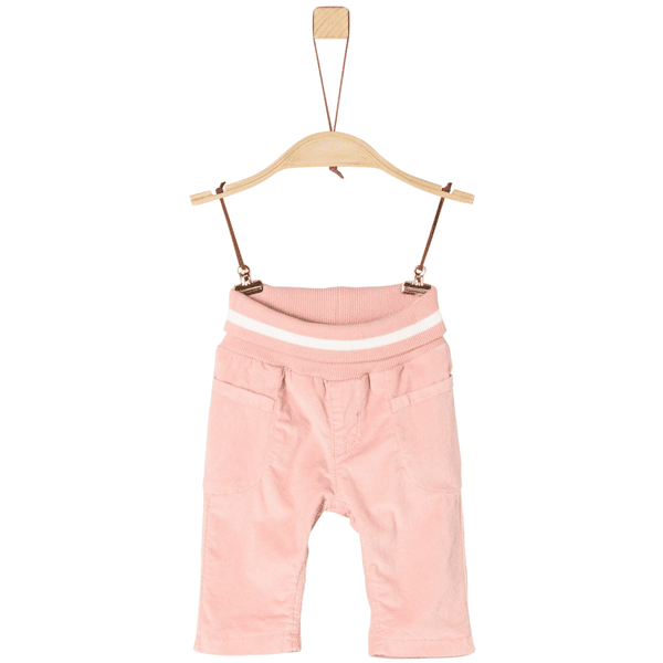 s.Oliver Girl s Pantalón de pana rosa con cintura blanca