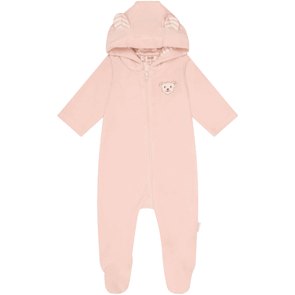 Steiff Romper met lange mouwen silver roze