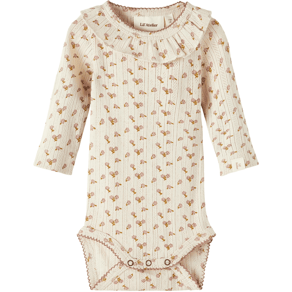 Lil'Atelier Bodysuit z długim rękawem Nbfrachel Fog