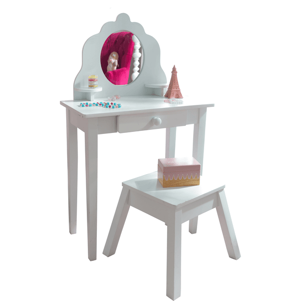 KidKraft® Kampauspöytä ja tuoli, valkoinen
