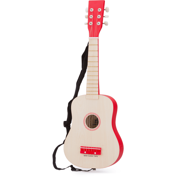 New Classic Toys Gitara DeLuxe, kolor naturlany/czerwony