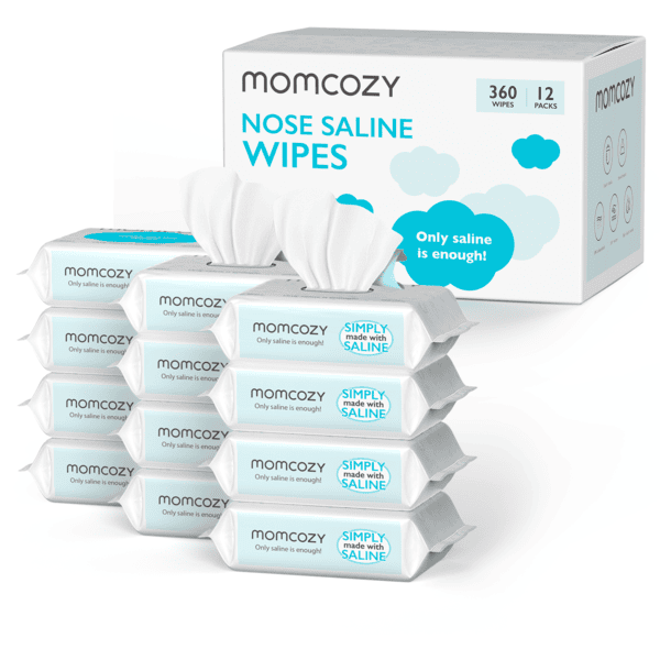 momcozy Våtservietter med saltvannsløsning for nesen, 360 våtservietter (12 x 30 stk) 