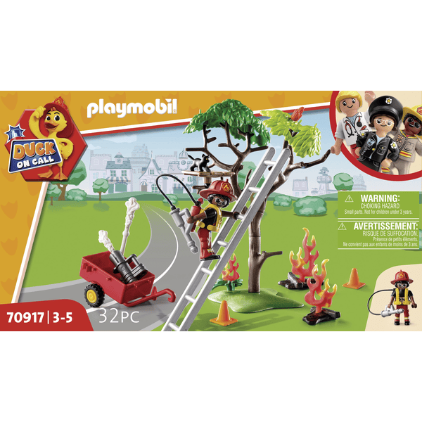 PLAYMOBIL® Figurine pompier et chat Duck on Call 70917