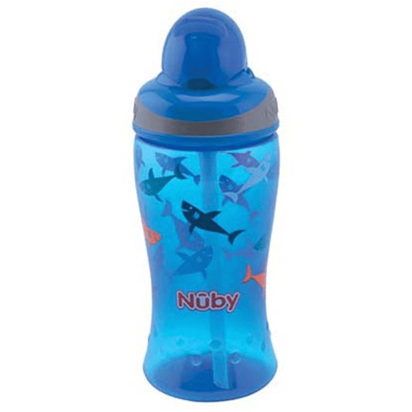 Nûby drinkrietfles Soft Flip-It 360ml vanaf 12 maanden, blauw