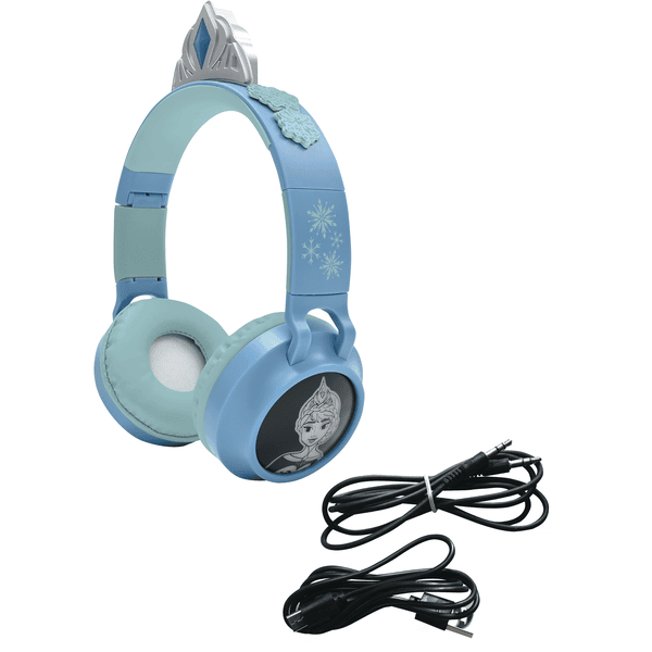 LEXIBOOK Disney Frozen 3D 2-i-1 Bluetooth® og kabelforbindelse, foldbare hovedtelefoner med sikker lydstyrke