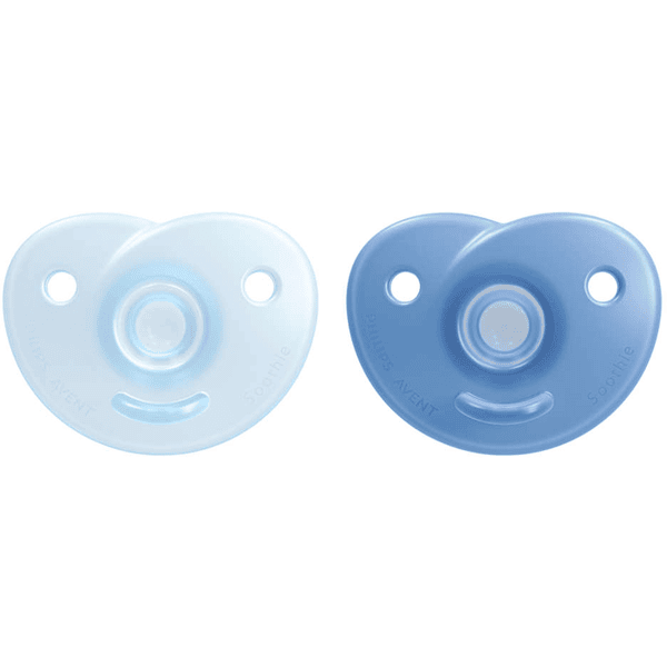 Philips Avent fopspeen Soothie SCF099/21 0-6m in blauw, inclusief stericase, 2 stuks.