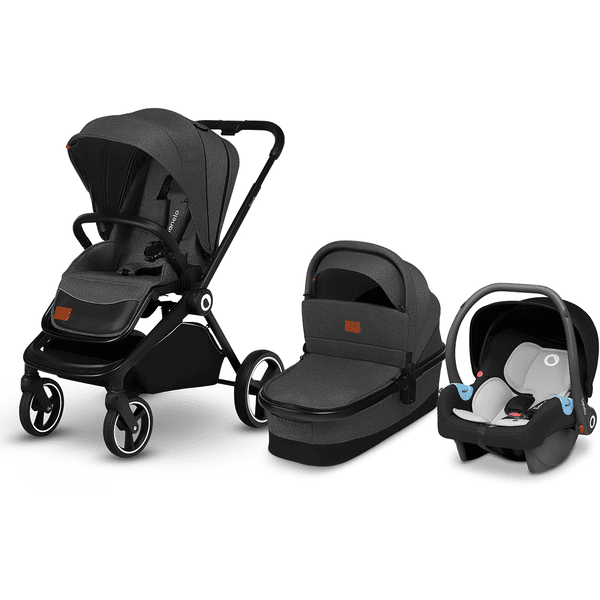 poussette 3 en 1 Mika Grey graphite Lionelo - Poussette bébé