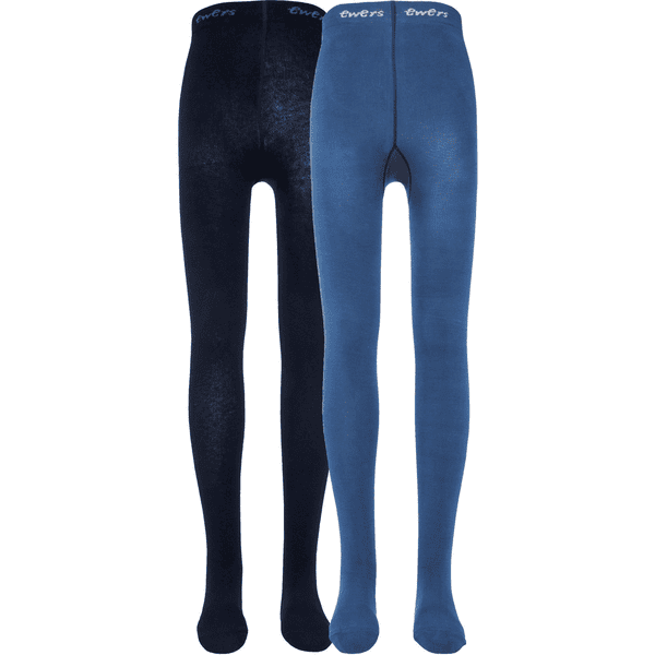 Ewers Kinderstrumpfhose 2er Pack Uni blau