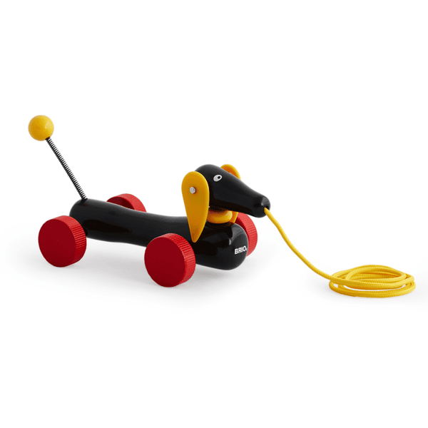 BRIO Juguete de arrastrar, diseño de perro en color negro