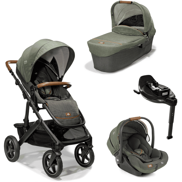 Joie Signature Kombi-Kinderwagen Vinca 2in1 Pine mit Babyschale i-level Recline und Base i-Base Encore