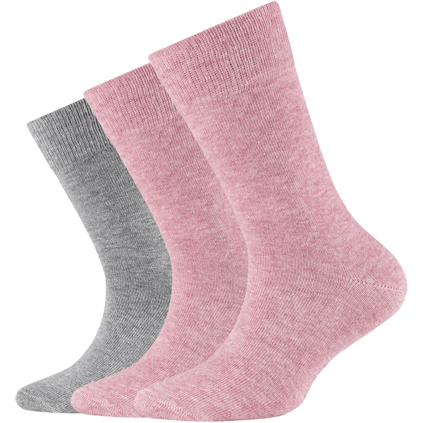 Camano sokker rosa melange 3-pack økologisk bomull