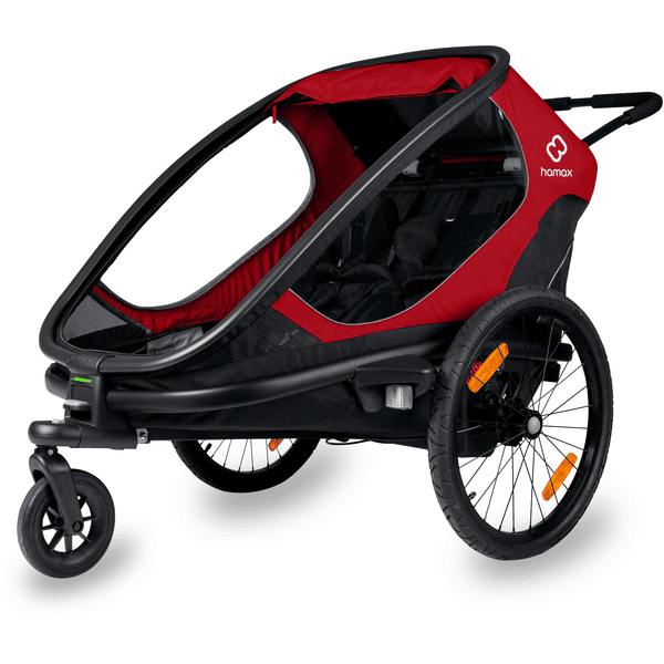 hamax Outback Cykelvagn med ryggstödsjustering - Red/ Black 