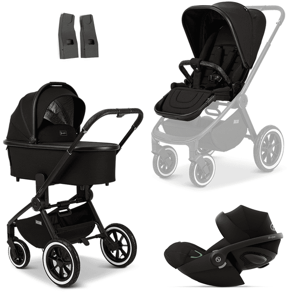 MOON black black i-Size Moon Black Resea Edition+ barnevogn/madras inkl. cybex GOLD Cloud G babyautostol og adapter