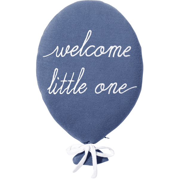 Nordic Coast Company Cojín decorativo globo " welcome little one" azul