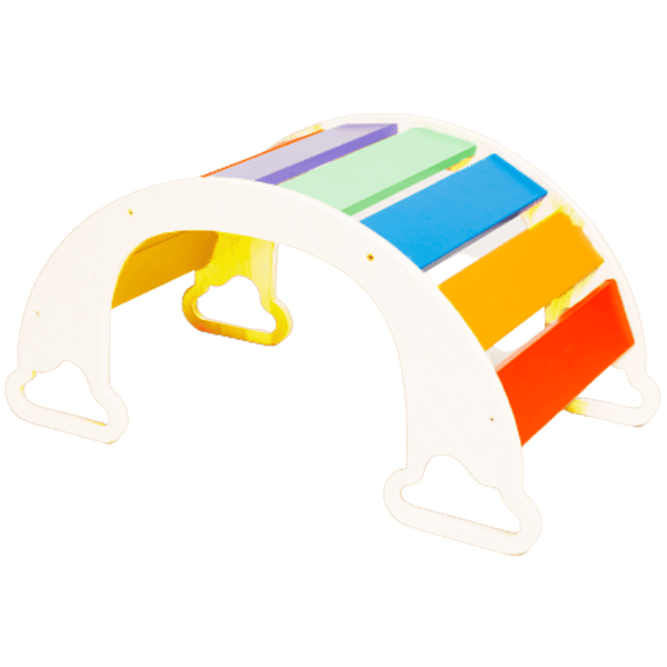 Family-SCL Dondolo ad arco Rainbow, bianco/arcobaleno