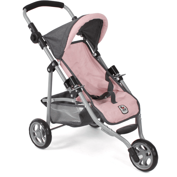 BAYER CHIC 2000 Poppenbuggy LOLA Melange antraciet-roze