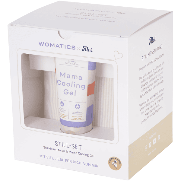 Alvi ®x Womatics Set de Lactancia: Almohada de Lactancia para llevar y Gel Refrescante para Mamás