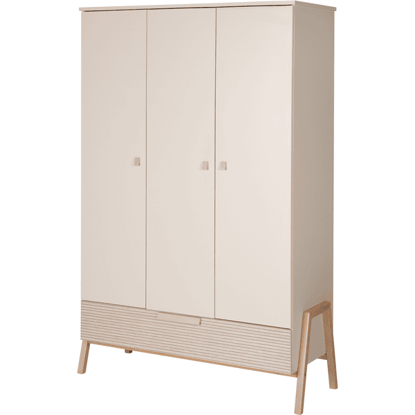 Schardt Kleiderschrank Happy Carat beige/Connery natur 3-türig