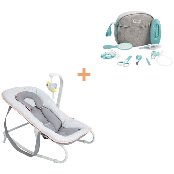 babymoov Graphic apricot Wipstoeltje incl. gratis verzorgingsset Smokey aqua