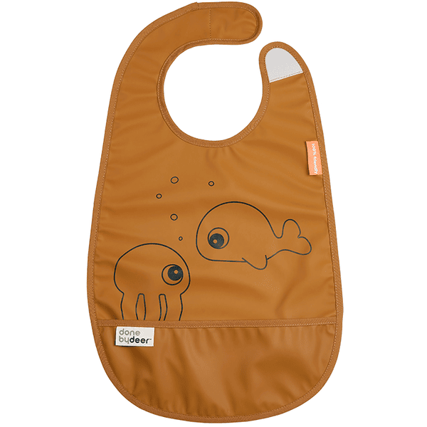 Done by Deer™ Lätzchen mit Klettverschluss Sea friends Senfgelb