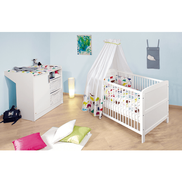 Pinolino Chambre bébé duo lit commode Viktoria fine bois 70x140 cm