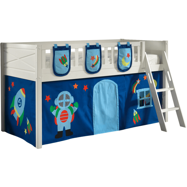 VIPACK Spielbett SCOTT 90 x 200 cm Astro 2-teilig weiß