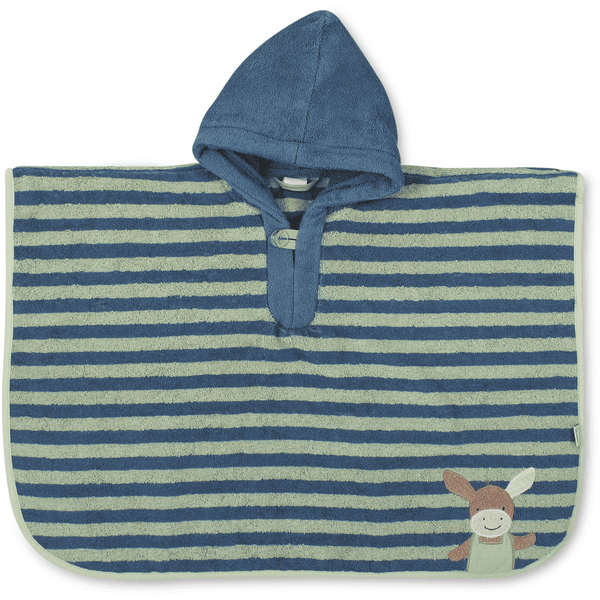 Sterntaler Poncho de toalla de bebé Emmilius azul medio
