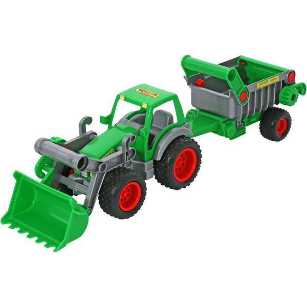 WADER QUALITY TOYS Figurine tracteur Farmer Technic, pelle avant, remorque  bascule