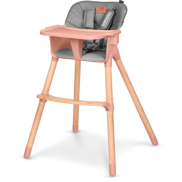 lionelo Chaise haute enfant évolutive Koen bois rose