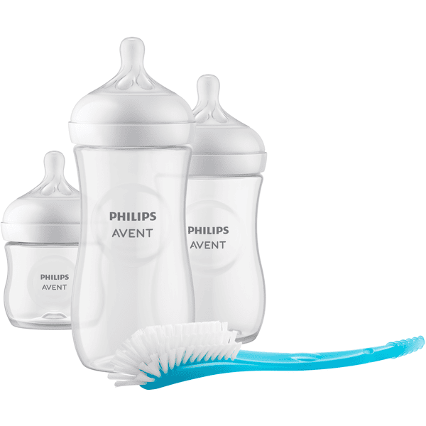 Philips Avent Set biberon e spazzola SCD837/12 Natural Response Basic 