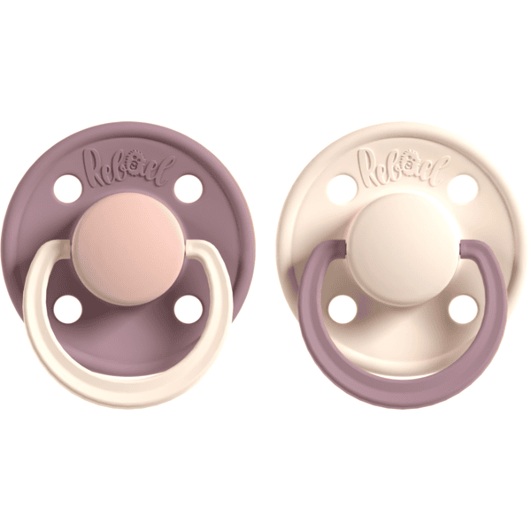 Rebael Sucettes 0-6 mois Misty Soft Mouse/Frosty Pearly Rhino lot de 2