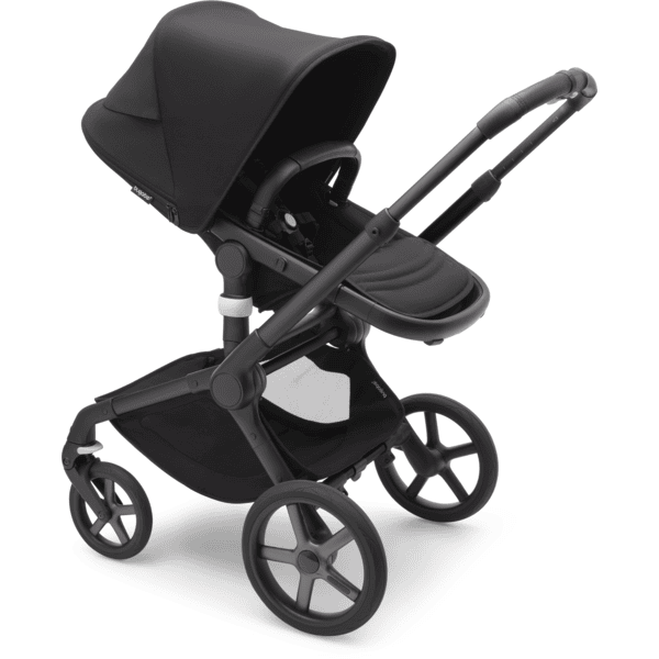 bugaboo Barnevogn Fox 5 med liggedel og sete Sort Midnight Black pinkorblue.no