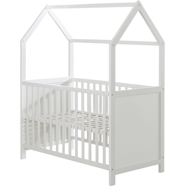 Weißes Hausbett für Babys 60x120