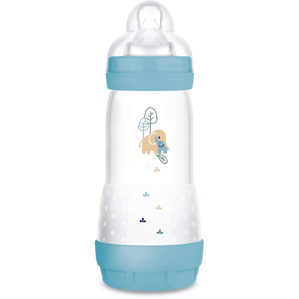 MAM Biberón Easy Start Anticólico mate 320 ml a partir de 0 meses, elefante