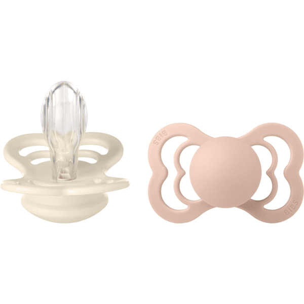 BIBS dudlík Supreme Blush /Ivory silikon 636 měsíců, 2 ks. pinkorblue.cz