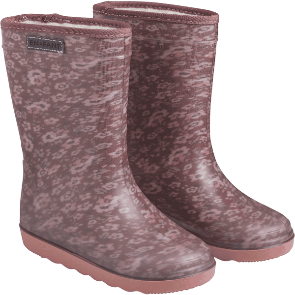 EN FANT Bottes enfant thermoactives caoutchouc rose flétri