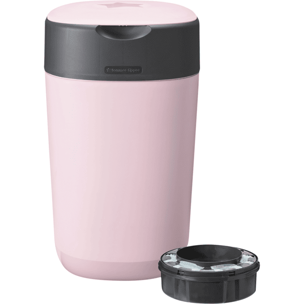 Tommee Tippee Twist & Click Advanced Windeleimer, inkl. einer Kassette mit nachhaltig gewonnenem, antibakteriellem Greenfilm in rosa