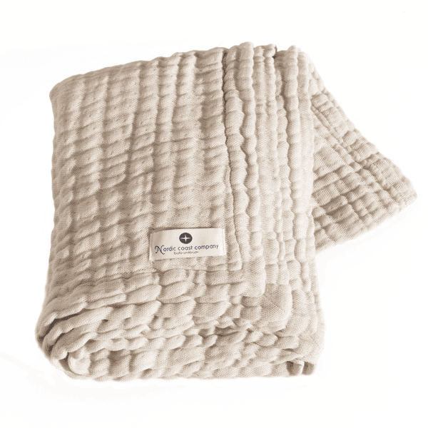 Nordic Coast Company Muslin filt natur vit 80 x 80 cm