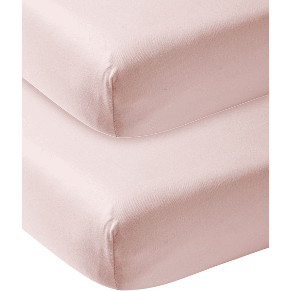 Meyco Pack de 2 sábanas ajustables de jersey 60 x 120 cm rosa claro