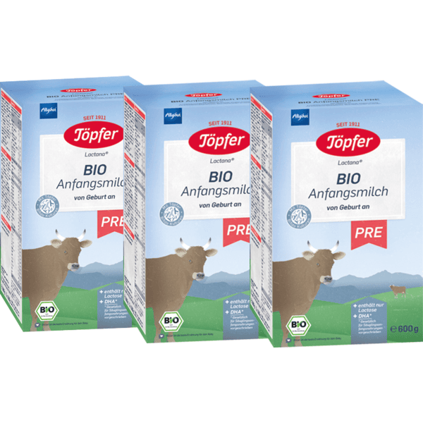 Töpfer Anfangsmilch Pre Bio 3x 600g ab der Geburt