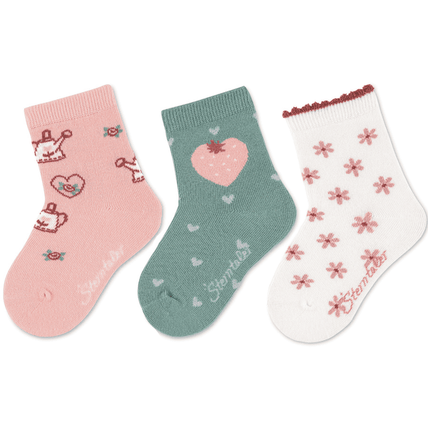 Sterntaler Ponožky 3-pack konve růžové 
