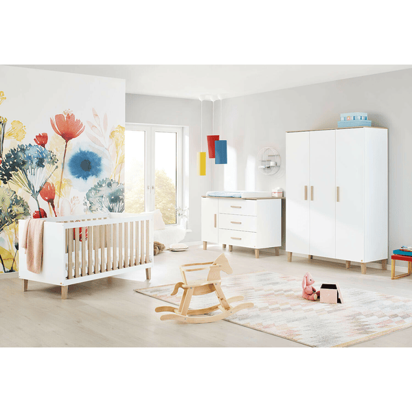 Pinolino Kinderzimmer Lumi 3-türig extrabreit mit Bett 60 x 120 cm